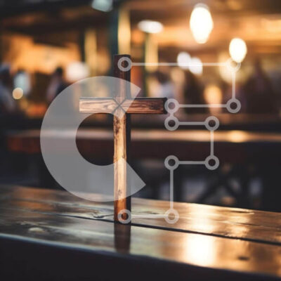 Intra Συλλεκτικό Ξύλινο Παζλ Plywood  4mm - Ξύλινος σταυρός στο τραπέζι Σε Ξύλινο Κουτί - Διαστάσεις Puzzle: 10x10 cm – 25 κομμάτια - Image 1