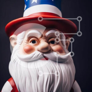 Intra Συλλεκτικό Ξύλινο Παζλ Plywood  4mm - Φιγούρα παιχνιδιών Άγιου Βασίλη με κόκκινες, λευκές και μπλε ρίγες προσώπου Σε Ξύλινο Κουτί - Διαστάσεις: 10x10 cm – 25 κομμάτια