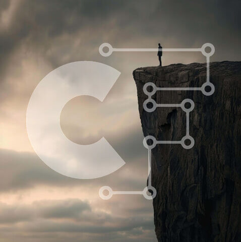 Intra Συλλεκτικό Ξύλινο Παζλ Plywood  4mm - Άτομο που στέκεται στον γκρεμό με θέα στον ωκεανό και τον ουρανό Σε Ξύλινο Κουτί - Διαστάσεις: 10x10 cm – 25 κομμάτια - Image 1