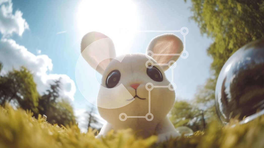 Intra Συλλεκτικό Ξύλινο Παζλ Plywood  4mm - Λευκό παιχνίδι λαγουδάκι σε γρασίδι φόντο Σε Ξύλινο Κουτί - Διαστάσεις: 10x10 cm – 25 κομμάτια