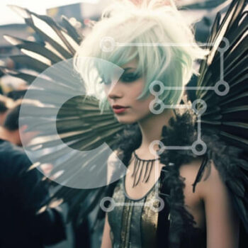 Intra Συλλεκτικό Ξύλινο Παζλ Plywood  4mm - Γυναίκα με περίτεχνο κοστούμι με πολύχρωμα φτερά Σε Ξύλινο Κουτί - Διαστάσεις Puzzle: 10x10 cm – 25 κομμάτια - Image 1