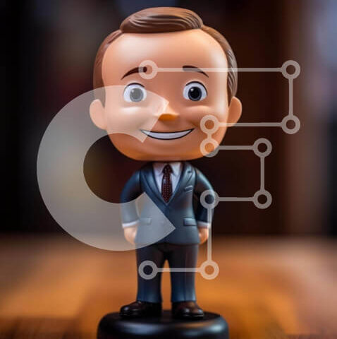 Intra Συλλεκτικό Ξύλινο Παζλ Plywood 4mm - Ειδώλιο Bobblehead σε ξύλινο τραπέζι Σε Ξύλινο Κουτί - Διαστάσεις: 10x10 cm – 25 κομμάτια - Image 1