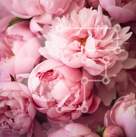 Intra Συλλεκτικό Ξύλινο Παζλ Plywood  4mm - Ζωντανό μπουκέτο με ροζ παιώνιες και ανάμεικτα λουλούδια Σε Ξύλινο Κουτί - Διαστάσεις: 10x10 cm – 25 κομμάτια - Image 1