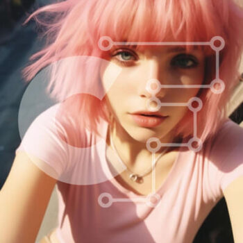 Intra Συλλεκτικό Ξύλινο Παζλ Plywood  4mm - Νεαρή γυναίκα με ροζ μαλλιά και κοσμήματα Σε Ξύλινο Κουτί - Διαστάσεις Puzzle: 10x10 cm – 25 κομμάτια - Image 1