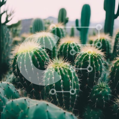 Intra Συλλεκτικό Ξύλινο Παζλ Plywood  4mm - Διαφορετικά φυτά κάκτων στην έρημο Σε Ξύλινο Κουτί - Διαστάσεις: 10x10 cm – 25 κομμάτια - Image 1