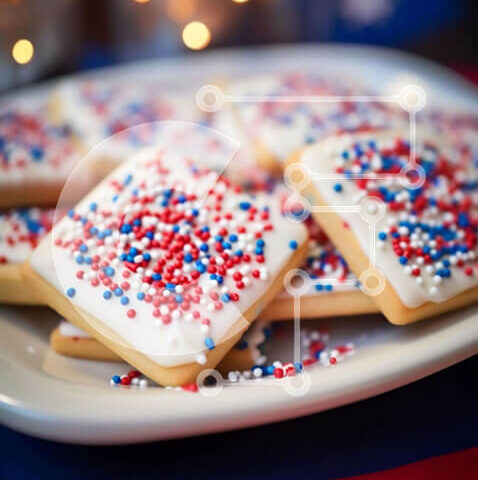 Intra Συλλεκτικό Ξύλινο Παζλ Plywood 4mm - Μπισκότα και κερί με αμερικανικό θέμα Σε Ξύλινο Κουτί - Διαστάσεις: 10x10 cm – 25 κομμάτια - Image 1