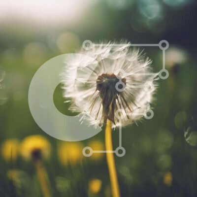 Intra Συλλεκτικό Ξύλινο Παζλ Plywood  4mm - Ανθισμένη πικραλίδα σε ανοιχτό χωράφι Σε Ξύλινο Κουτί - Διαστάσεις: 10x10 cm – 25 κομμάτια - Image 1