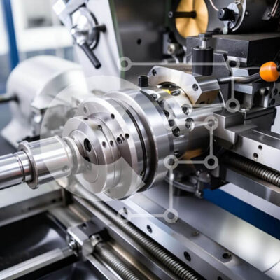 Intra Συλλεκτικό Ξύλινο Παζλ Plywood 4mm - Μεταλλικό Τόρνο Μηχανή στη Μεταποιητική Βιομηχανία Σε Ξύλινο Κουτί - Διαστάσεις Puzzle: 10x10 cm – 25 κομμάτια - Image 1