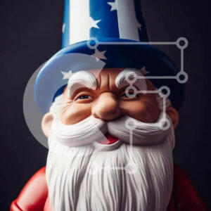 Intra Συλλεκτικό Ξύλινο Παζλ Plywood  4mm - Αμερικάνικο Άγαλμα Gnome με πατριωτικά χρώματα Σε Ξύλινο Κουτί - Διαστάσεις: 10x10 cm – 25 κομμάτια