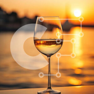 Intra Συλλεκτικό Ξύλινο Παζλ Plywood  4mm - Ποτήρι λευκό κρασί στο εξωτερικό μπαλκόνι Σε Ξύλινο Κουτί - Διαστάσεις Puzzle: 10x10 cm – 25 κομμάτια