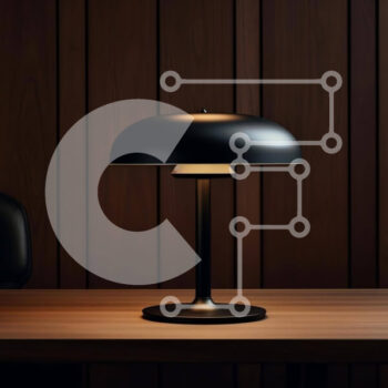 Intra Συλλεκτικό Ξύλινο Παζλ Plywood  4mm - Μαύρο επιτραπέζιο φωτιστικό σε ξύλινο τραπέζι σε ζεστό δωμάτιο Σε Ξύλινο Κουτί - Διαστάσεις Puzzle: 10x10 cm – 25 κομμάτια - Image 1