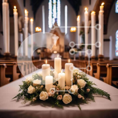 Intra Συλλεκτικό Ξύλινο Παζλ Plywood  4mm - Βωμός εκκλησίας με κεριά και λουλούδια Σε Ξύλινο Κουτί - Διαστάσεις Puzzle: 10x10 cm – 25 κομμάτια - Image 1