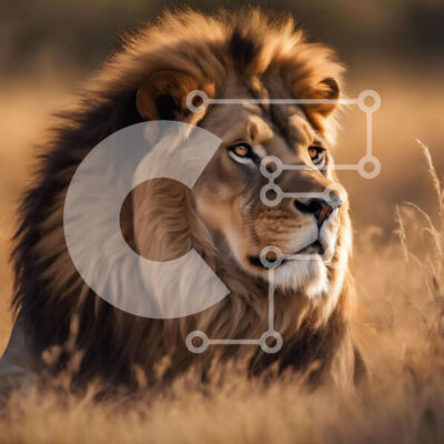 Intra Συλλεκτικό Ξύλινο Παζλ Plywood  4mm - Λιοντάρι που αναπαύεται στο χορτάρι Σε Ξύλινο Κουτί - Διαστάσεις: 10x10 cm – 25 κομμάτια - Image 1