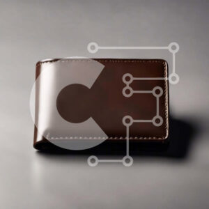 Intra Συλλεκτικό Ξύλινο Παζλ Plywood  4mm - Καφέ πορτοφόλι σε γκρι φόντο Σε Ξύλινο Κουτί - Διαστάσεις: 10x10 cm – 25 κομμάτια