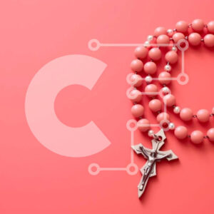 Intra Συλλεκτικό Ξύλινο Παζλ Plywood  4mm - Ροζ Ροζάριο σε πορτοκαλί φόντο Σε Ξύλινο Κουτί - Διαστάσεις Puzzle: 10x10 cm – 25 κομμάτια