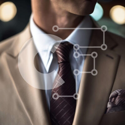 Intra Συλλεκτικό Ξύλινο Παζλ Plywood  4mm - Κομψός άντρας με μαύρισμα κοστούμι και καφέ γραβάτα Σε Ξύλινο Κουτί - Διαστάσεις Puzzle: 10x10 cm – 25 κομμάτια - Image 1