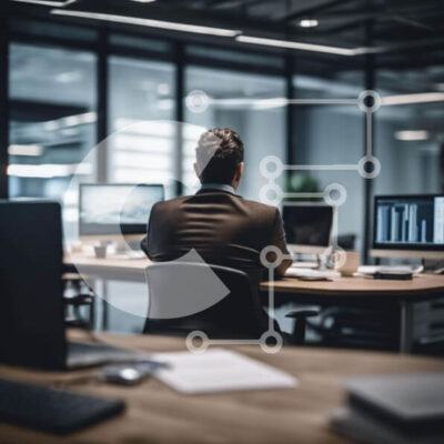 Intra Συλλεκτικό Ξύλινο Παζλ Plywood  4mm - Άτομο που εργάζεται στο γραφείο στο χώρο του γραφείου Σε Ξύλινο Κουτί - Διαστάσεις Puzzle: 10x10 cm – 25 κομμάτια - Image 1