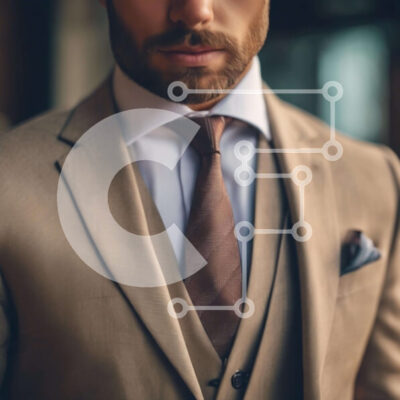 Intra Συλλεκτικό Ξύλινο Παζλ Plywood  4mm - Κομψός άντρας με μαύρισμα κοστούμι και καφέ γραβάτα Σε Ξύλινο Κουτί - Διαστάσεις Puzzle: 10x10 cm – 25 κομμάτια - Image 1