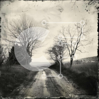 Intra Συλλεκτικό Ξύλινο Παζλ Plywood  4mm - Άδειος χωματόδρομος στην ύπαιθρο Σε Ξύλινο Κουτί - Διαστάσεις: 10x10 cm – 25 κομμάτια - Image 1