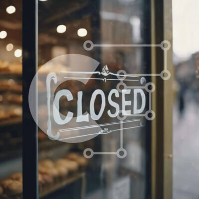 Intra Συλλεκτικό Ξύλινο Παζλ Plywood  4mm - Κλειστό σημάδι στο γυάλινο παράθυρο της επιχείρησης Σε Ξύλινο Κουτί - Διαστάσεις Puzzle: 10x10 cm – 25 κομμάτια - Image 1