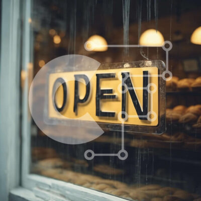 Intra Συλλεκτικό Ξύλινο Παζλ Plywood  4mm - Ανοιχτή πινακίδα αρτοποιείου με ντόνατς και γλυκά Σε Ξύλινο Κουτί - Διαστάσεις Puzzle: 10x10 cm – 25 κομμάτια - Image 1