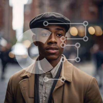 Intra Συλλεκτικό Ξύλινο Παζλ Plywood  4mm - Άνδρας με καφέ ρούχα στην Urban Street Σε Ξύλινο Κουτί - Διαστάσεις Puzzle: 10x10 cm – 25 κομμάτια - Image 1