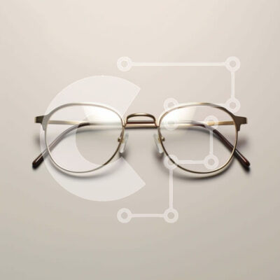 Intra Συλλεκτικό Ξύλινο Παζλ Plywood 4mm - Γυαλιά οράσεως σε χρυσό χρώμα σε υπόλευκο φόντο Σε Ξύλινο Κουτί - Διαστάσεις: 10x10 cm – 25 κομμάτια - Image 1