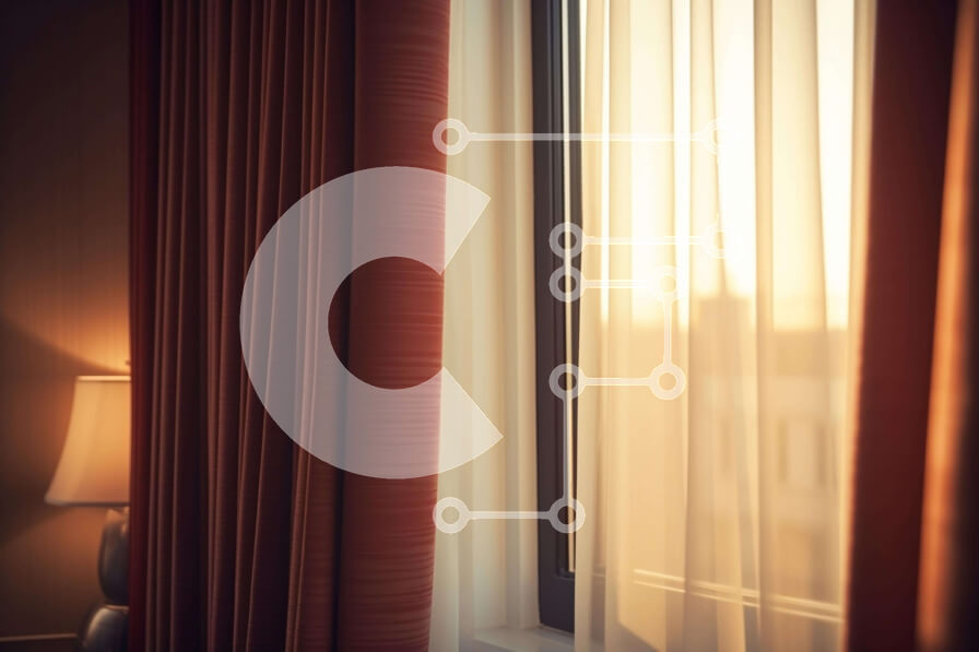 Intra Συλλεκτικό Ξύλινο Παζλ Plywood  4mm - Εσωτερική άποψη ενός δωματίου με παράθυρο, κουρτίνες, λάμπα και βάζο Σε Ξύλινο Κουτί - Διαστάσεις Puzzle: 10x10 cm – 25 κομμάτια