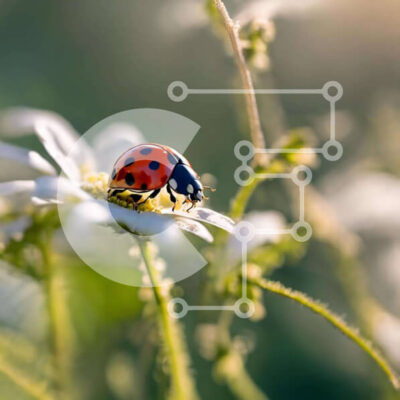 Intra Συλλεκτικό Ξύλινο Παζλ Plywood  4mm - Πασχαλίτσα σε λευκό λουλούδι Σε Ξύλινο Κουτί - Διαστάσεις: 10x10 cm – 25 κομμάτια - Image 1