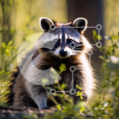 Intra Συλλεκτικό Ξύλινο Παζλ Plywood  4mm - Μικρό ρακούν στο δάσος Σε Ξύλινο Κουτί - Διαστάσεις: 10x10 cm – 25 κομμάτια - Image 1