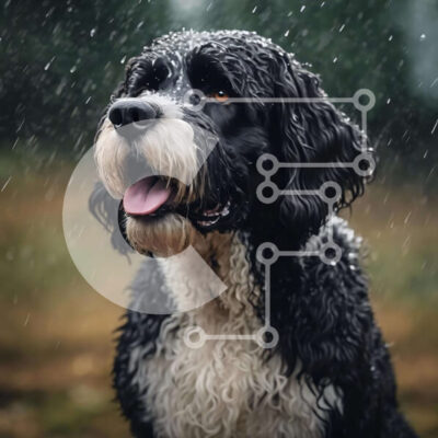 Intra Συλλεκτικό Ξύλινο Παζλ Plywood  4mm - Happy Dog in Rain Σε Ξύλινο Κουτί - Διαστάσεις: 10x10 cm – 25 κομμάτια - Image 1