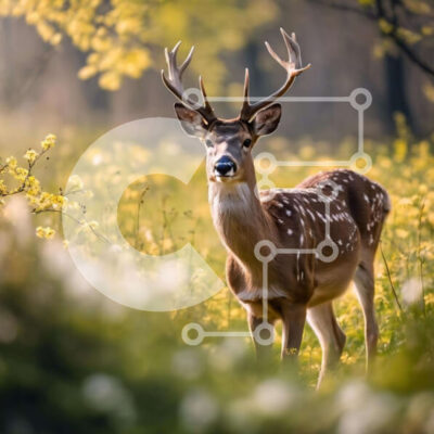 Intra Συλλεκτικό Ξύλινο Παζλ Plywood  4mm - Majestic Deer στο Grassy Field Σε Ξύλινο Κουτί - Διαστάσεις: 10x10 cm – 25 κομμάτια - Image 1