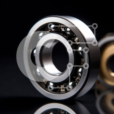 Intra Συλλεκτικό Ξύλινο Παζλ Plywood 4mm - Δύο ρουλεμάν - ασημί και χρυσό σε μαύρη επιφάνεια Σε Ξύλινο Κουτί - Διαστάσεις: 10x10 cm – 25 κομμάτια - Image 1