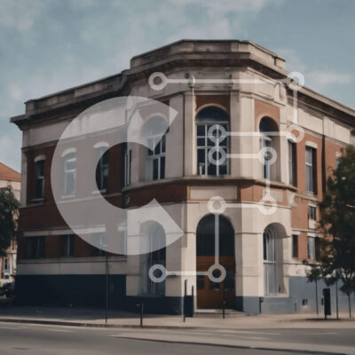 Intra Συλλεκτικό Ξύλινο Παζλ Plywood 4mm - Αστικό τούβλο κτίριο με παράθυρα και αυτοκίνητο Σε Ξύλινο Κουτί - Διαστάσεις Puzzle: 10x10 cm – 25 κομμάτια - Image 1