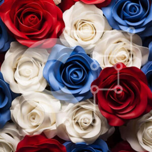 Intra Συλλεκτικό Ξύλινο Παζλ Plywood  4mm - Πατριωτικό μπουκέτο λουλουδιών 4ης Ιουλίου Σε Ξύλινο Κουτί - Διαστάσεις: 10x10 cm – 25 κομμάτια