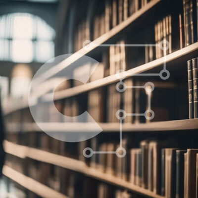 Intra Συλλεκτικό Ξύλινο Παζλ Plywood  4mm - Άτομο που περπατά στη βιβλιοθήκη ανάμεσα σε ράφια Σε Ξύλινο Κουτί - Διαστάσεις Puzzle: 10x10 cm – 25 κομμάτια - Image 1