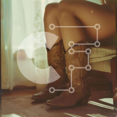 Intra Συλλεκτικό Ξύλινο Παζλ Plywood  4mm - Γυναίκα με καφέ καουμπόικες μπότες που κάθεται στην πολυθρόνα Σε Ξύλινο Κουτί - Διαστάσεις Puzzle: 10x10 cm – 25 κομμάτια - Image 1