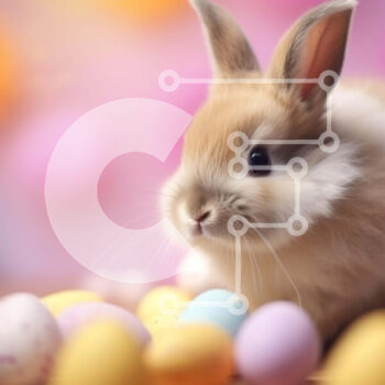 Intra Συλλεκτικό Ξύλινο Παζλ Plywood  4mm - Χαριτωμένο κουνέλι και πολύχρωμα Πασχαλινά αυγά Σε Ξύλινο Κουτί - Διαστάσεις Puzzle: 10x10 cm – 25 κομμάτια - Image 1