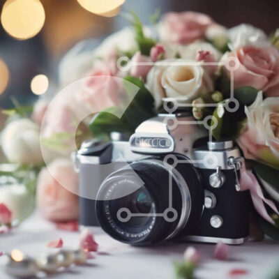 Intra Συλλεκτικό Ξύλινο Παζλ Plywood 4mm - Vintage κάμερα και λουλούδια Σε Ξύλινο Κουτί - Διαστάσεις Puzzle: 10x10 cm – 25 κομμάτια - Image 1