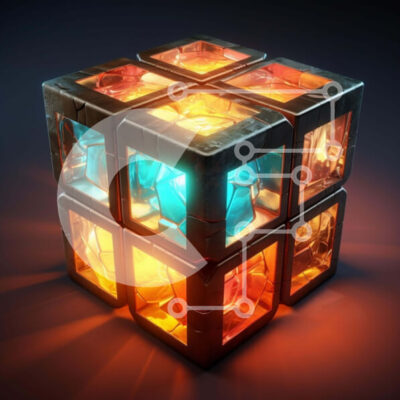 Intra Συλλεκτικό Ξύλινο Παζλ Plywood  4mm - Πολύχρωμος τρισδιάστατος κύβος Σε Ξύλινο Κουτί - Διαστάσεις: 10x10 cm – 25 κομμάτια - Image 1