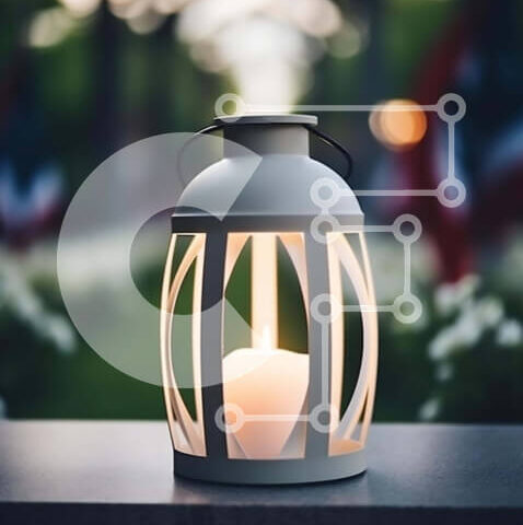 Intra Συλλεκτικό Ξύλινο Παζλ Plywood 4mm - Λευκό φανάρι και αμερικανικές σημαίες Σε Ξύλινο Κουτί - Διαστάσεις: 10x10 cm – 25 κομμάτια - Image 1