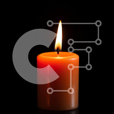 Intra Συλλεκτικό Ξύλινο Παζλ Plywood 4mm - Μονό πορτοκαλί κερί φωτισμένο στο σκοτάδι Σε Ξύλινο Κουτί - Διαστάσεις Puzzle: 10x10 cm – 25 κομμάτια - Image 1