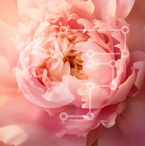 Intra Συλλεκτικό Ξύλινο Παζλ Plywood  4mm - Ροζ λουλούδι παιώνιας που ανθίζει Σε Ξύλινο Κουτί - Διαστάσεις: 10x10 cm – 25 κομμάτια - Image 1