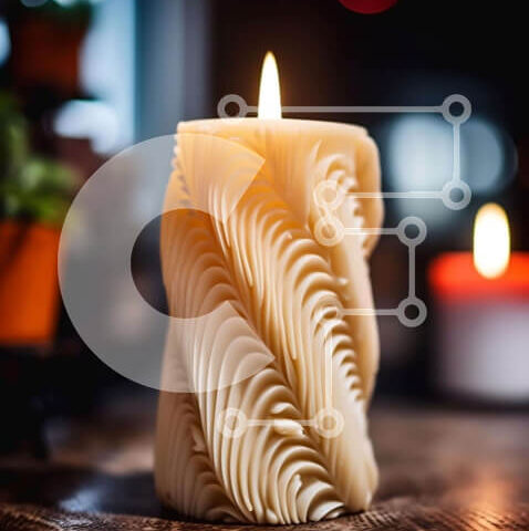 Intra Συλλεκτικό Ξύλινο Παζλ Plywood  4mm - Περίτεχνα σκαλιστό κερί και φυτά σε γλάστρες Σε Ξύλινο Κουτί - Διαστάσεις: 10x10 cm – 25 κομμάτια - Image 1