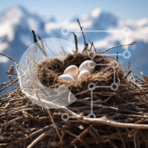 Intra Συλλεκτικό Ξύλινο Παζλ Plywood  4mm - Φωλιά πουλιού με δύο λευκά αυγά Σε Ξύλινο Κουτί - Διαστάσεις: 10x10 cm – 25 κομμάτια