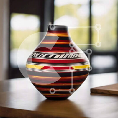 Intra Συλλεκτικό Ξύλινο Παζλ Plywood  4mm - Πολύχρωμο βάζο σε ξύλινο τραπέζι με βιβλία Σε Ξύλινο Κουτί - Διαστάσεις: 10x10 cm – 25 κομμάτια - Image 1