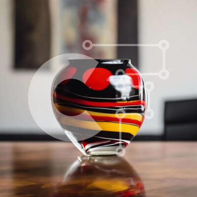 Intra Συλλεκτικό Ξύλινο Παζλ Plywood  4mm - Πολύχρωμο βάζο σε δρύινο ξύλινο τραπέζι Σε Ξύλινο Κουτί - Διαστάσεις: 10x10 cm – 25 κομμάτια - Image 1