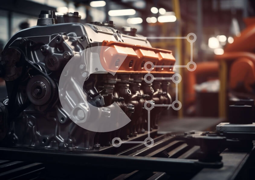 Intra Συλλεκτικό Ξύλινο Παζλ Plywood  4mm - Μεγάλος κινητήρας σε συνεργείο Σε Ξύλινο Κουτί - Διαστάσεις Puzzle: 10x10 cm – 25 κομμάτια