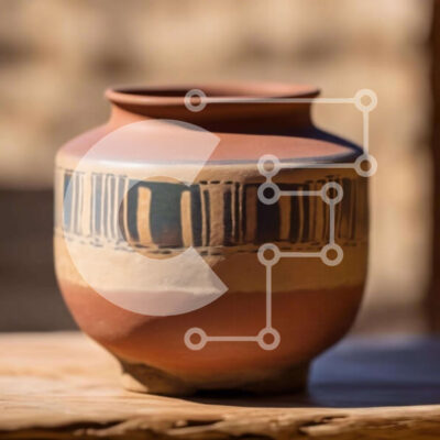 Intra Συλλεκτικό Ξύλινο Παζλ Plywood  4mm - Καφέ κεραμικό βάζο σε ξύλινο τραπέζι Σε Ξύλινο Κουτί - Διαστάσεις: 10x10 cm – 25 κομμάτια - Image 1