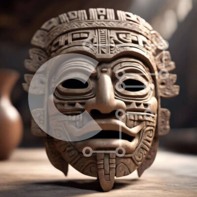 Intra Συλλεκτικό Ξύλινο Παζλ Plywood  4mm - Ξύλινη μάσκα με περίτεχνο σχέδιο Σε Ξύλινο Κουτί - Διαστάσεις: 10x10 cm – 25 κομμάτια - Image 1